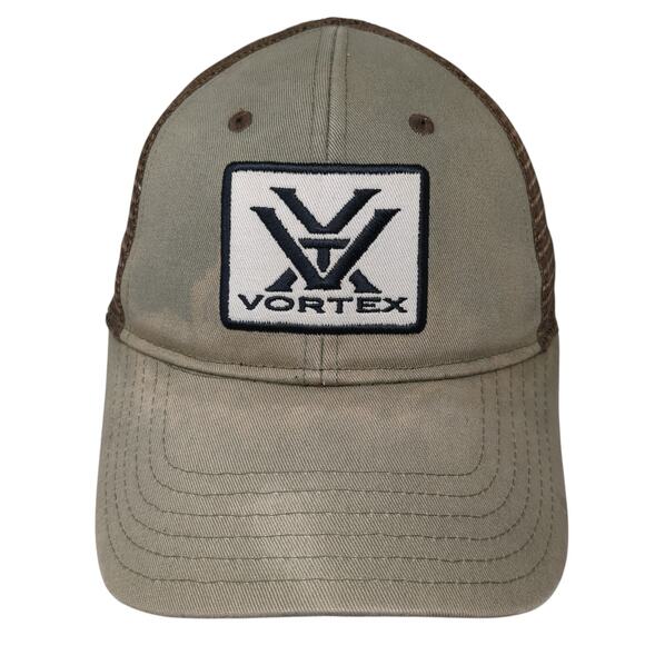 Vortex Logo Snapback Trucker Hat Brown One Size Adjustable Outdoor - Picture 1 of 9